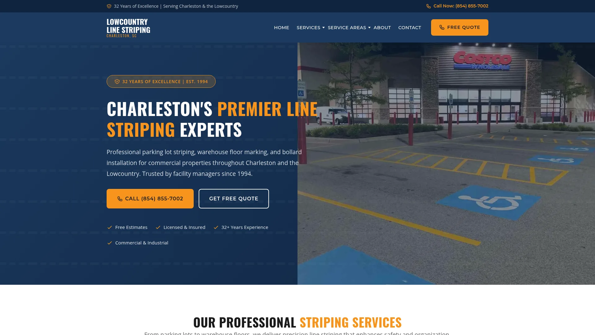 Lowcountry Line Striping website screenshot
