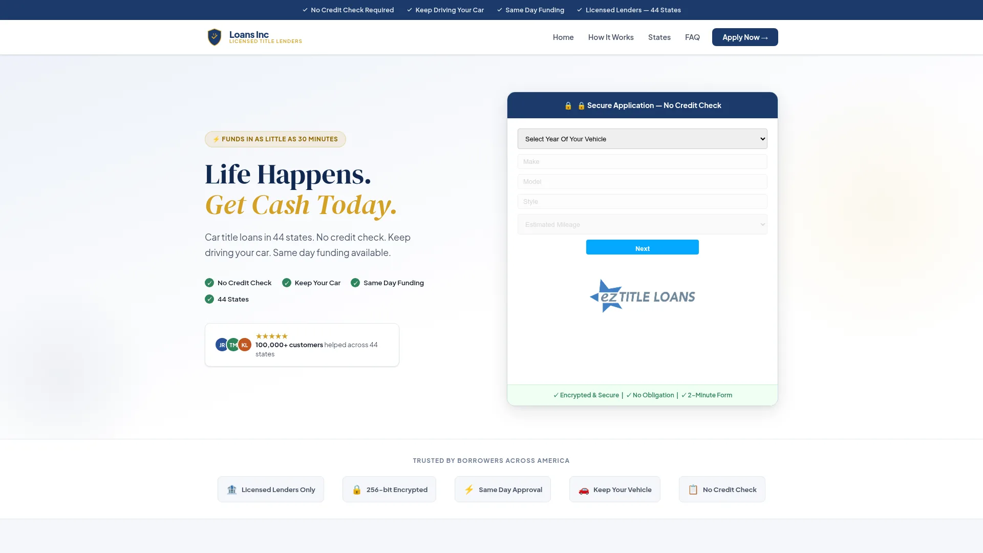 Loans Inc website screenshot